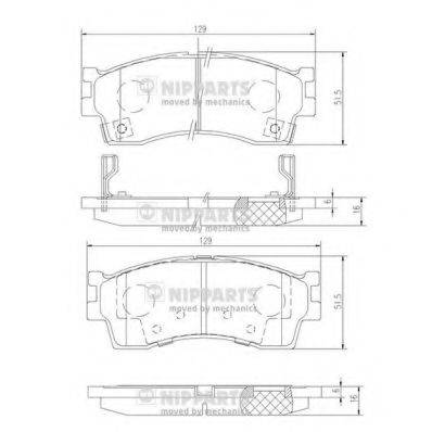 NIPPARTS J3600308 Комплект гальмівних колодок, дискове гальмо