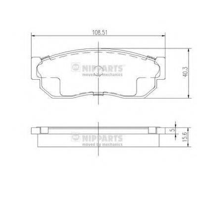 NIPPARTS J3601001 Комплект гальмівних колодок, дискове гальмо