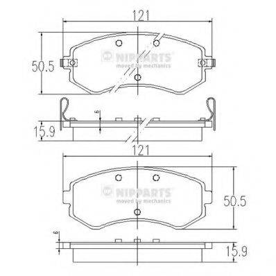 NIPPARTS J3601060 Комплект гальмівних колодок, дискове гальмо