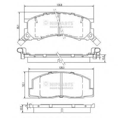 NIPPARTS J3602050 Комплект гальмівних колодок, дискове гальмо