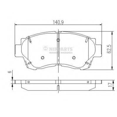 NIPPARTS J3602060 Комплект гальмівних колодок, дискове гальмо