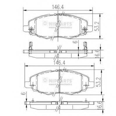 NIPPARTS J3602108 Комплект гальмівних колодок, дискове гальмо