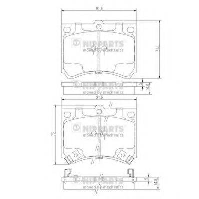 NIPPARTS J3603035 Комплект гальмівних колодок, дискове гальмо