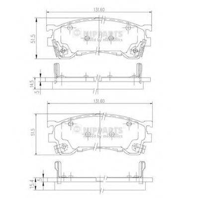 NIPPARTS J3603061 Комплект гальмівних колодок, дискове гальмо