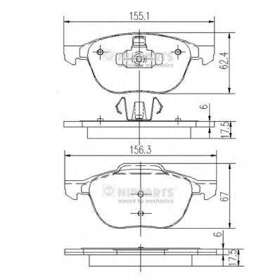 NIPPARTS J3603063 Комплект гальмівних колодок, дискове гальмо