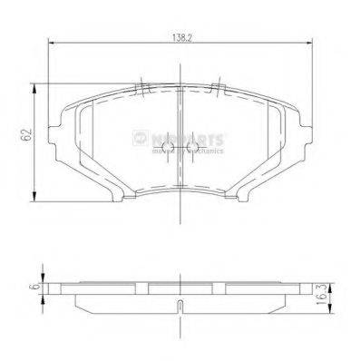 NIPPARTS J3603066 Комплект гальмівних колодок, дискове гальмо