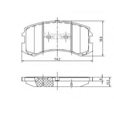 NIPPARTS J3605048 Комплект гальмівних колодок, дискове гальмо