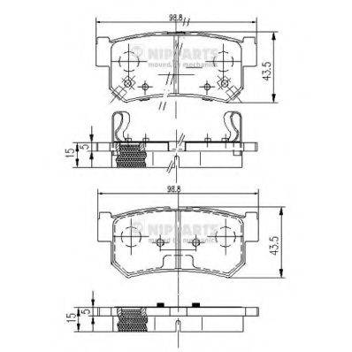 NIPPARTS J3610401 Комплект гальмівних колодок, дискове гальмо