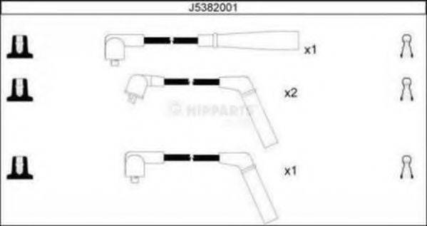 NIPPARTS J5382001 Комплект дротів запалювання