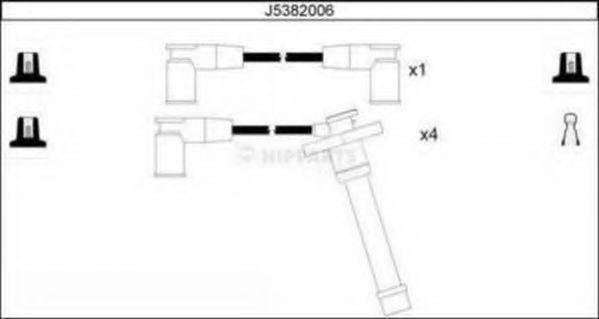 NIPPARTS J5382006 Комплект дротів запалювання