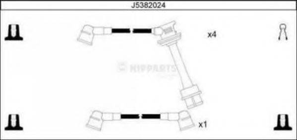 NIPPARTS J5382024 Комплект дротів запалювання