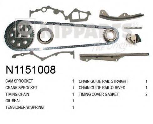 NIPPARTS N1151008 Комплект мети приводу розподільного валу