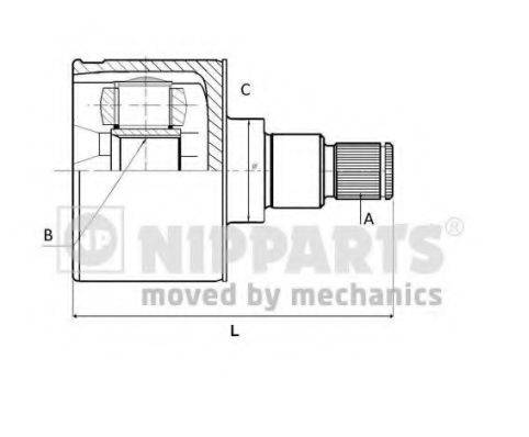 NIPPARTS N2830304 Шарнірний комплект, приводний вал