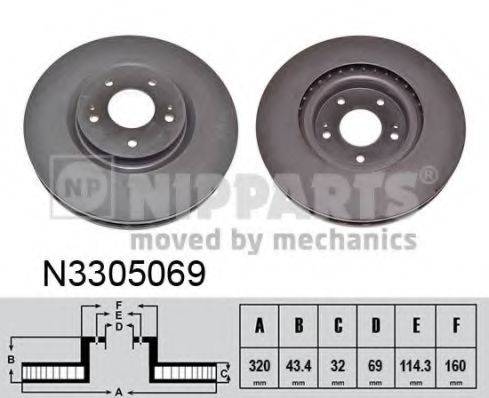 NIPPARTS N3305069 гальмівний диск