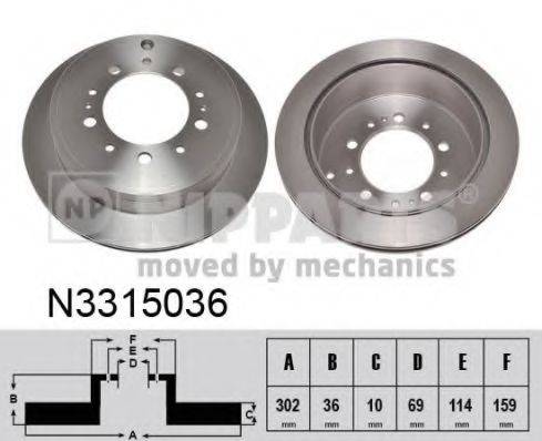 NIPPARTS N3315036 гальмівний диск