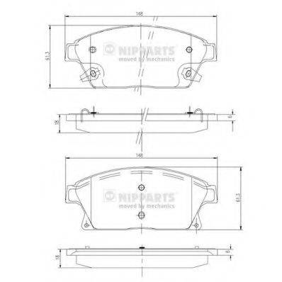 NIPPARTS N3600915 Комплект гальмівних колодок, дискове гальмо