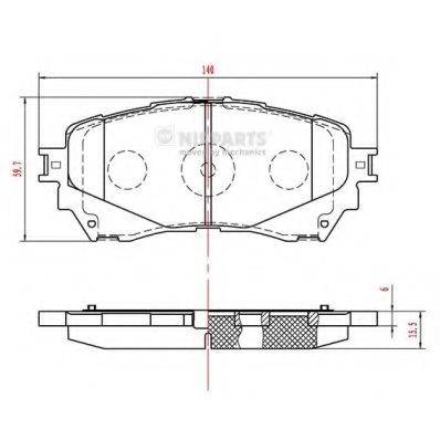 NIPPARTS N3603074 Комплект гальмівних колодок, дискове гальмо