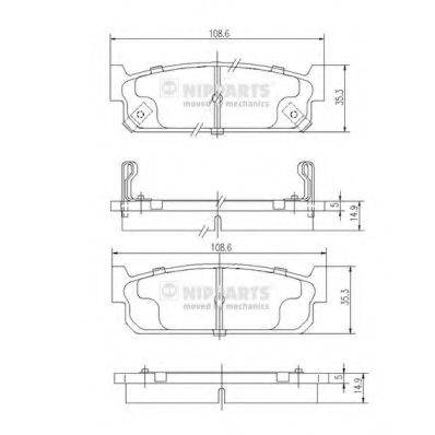 NIPPARTS N3611055 Комплект гальмівних колодок, дискове гальмо