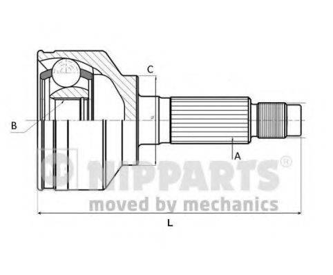 NIPPARTS J2823001 Шарнірний комплект, приводний вал