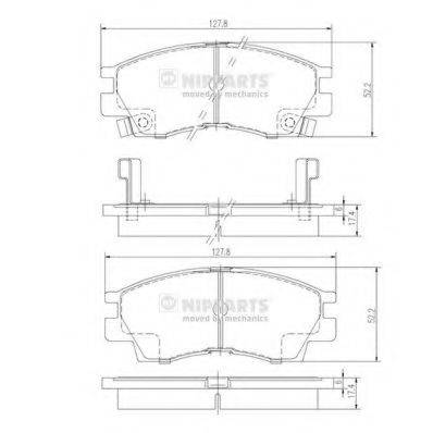 NIPPARTS J3605029 Комплект гальмівних колодок, дискове гальмо