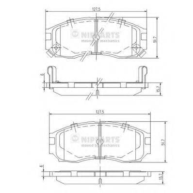 NIPPARTS J3605030 Комплект гальмівних колодок, дискове гальмо