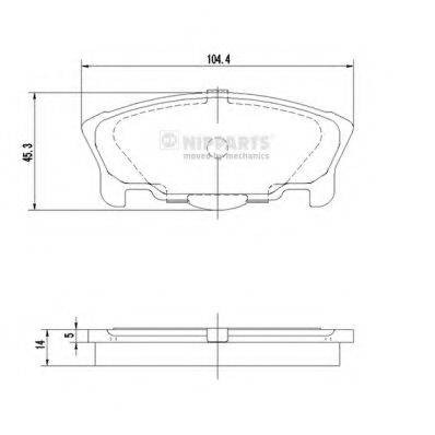 NIPPARTS J3606016 Комплект гальмівних колодок, дискове гальмо