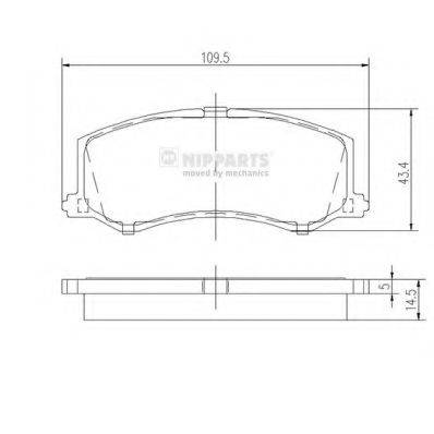 NIPPARTS J3608010 Комплект гальмівних колодок, дискове гальмо