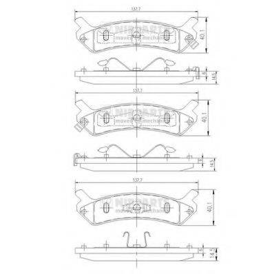 NIPPARTS J3610501 Комплект гальмівних колодок, дискове гальмо