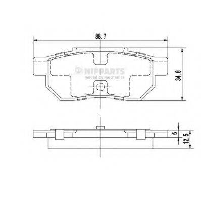 NIPPARTS J3614002 Комплект гальмівних колодок, дискове гальмо