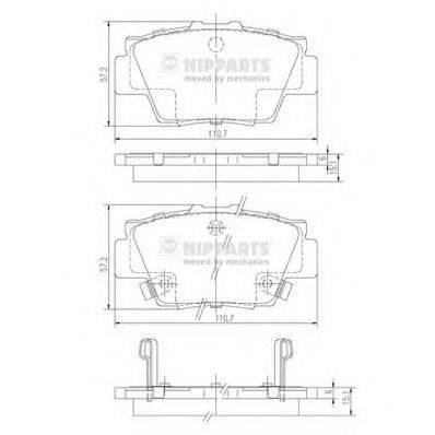 NIPPARTS J3614010 Комплект гальмівних колодок, дискове гальмо