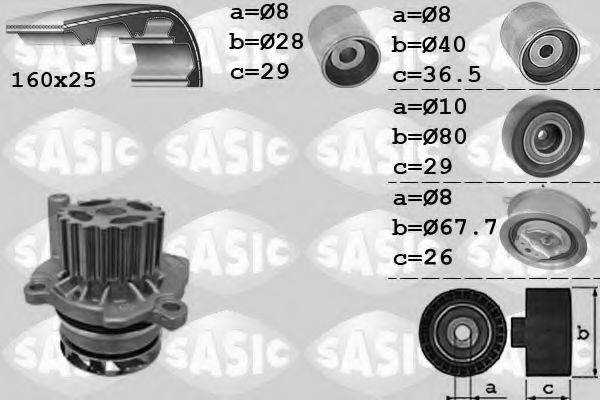 SASIC 3906069 Водяний насос + комплект зубчастого ременя