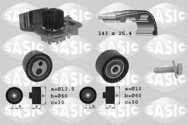 SASIC 3900025 Водяний насос + комплект зубчастого ременя