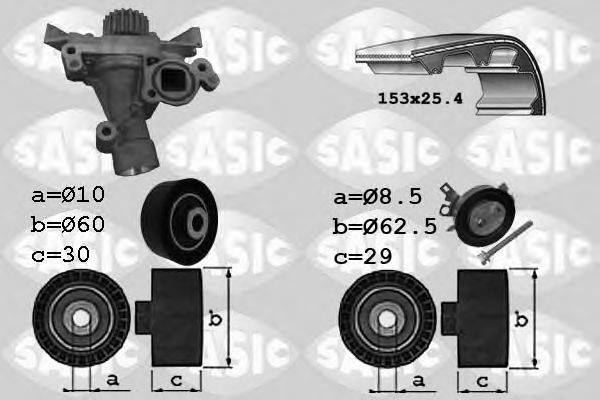 SASIC 3900029 Водяний насос + комплект зубчастого ременя