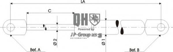 JP GROUP 3181201709 Газова пружина, кришка багажника