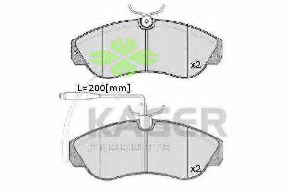 KAGER 350079 Комплект гальмівних колодок, дискове гальмо