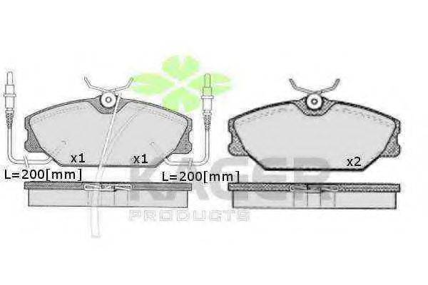 KAGER 350200 Комплект гальмівних колодок, дискове гальмо