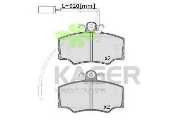 KAGER 350202 Комплект гальмівних колодок, дискове гальмо