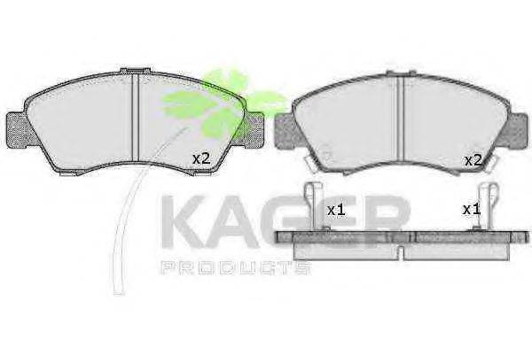 KAGER 350298 Комплект гальмівних колодок, дискове гальмо