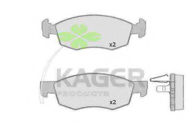 KAGER 350487 Комплект гальмівних колодок, дискове гальмо