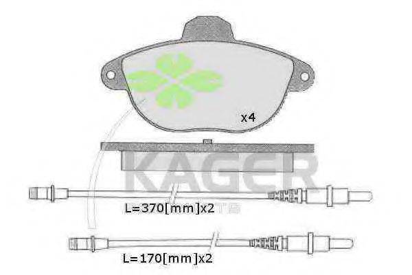 KAGER 350523 Комплект гальмівних колодок, дискове гальмо