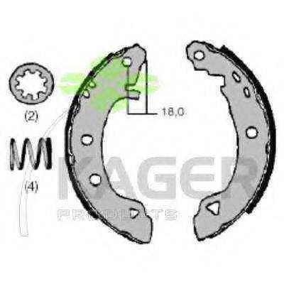 KAGER 340212 Комплект гальмівних колодок