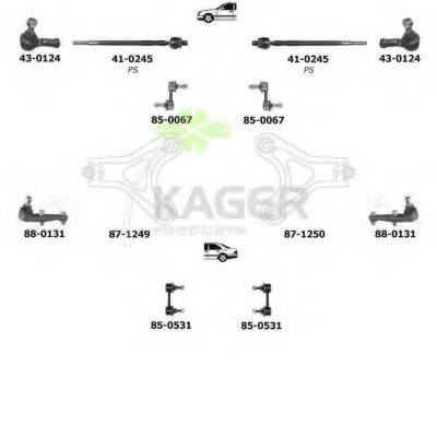 KAGER 800400 Підвіска колеса