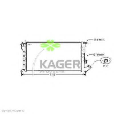 KAGER 310203 Радіатор, охолодження двигуна