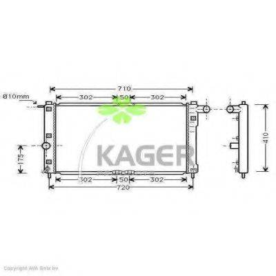 KAGER 310302 Радіатор, охолодження двигуна