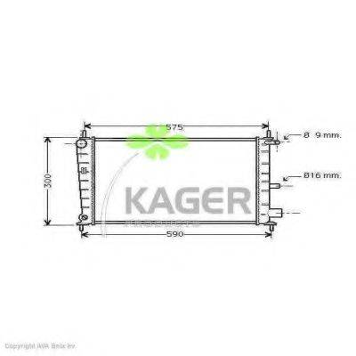 KAGER 310346 Радіатор, охолодження двигуна