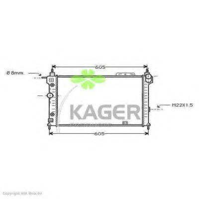 KAGER 310742 Радіатор, охолодження двигуна