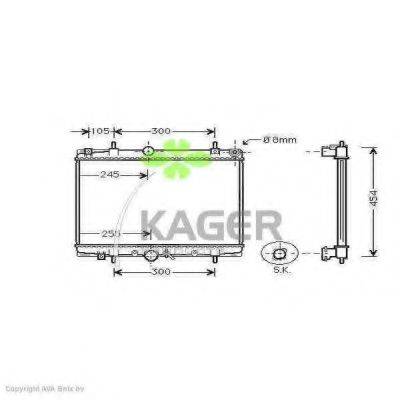 KAGER 310874 Радіатор, охолодження двигуна