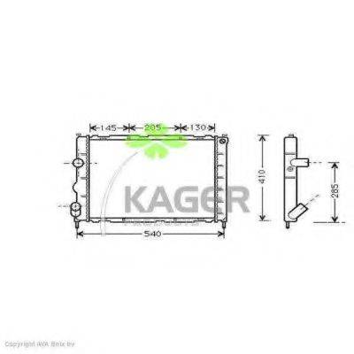 KAGER 310969 Радіатор, охолодження двигуна