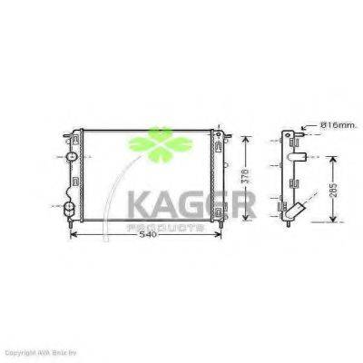 KAGER 310973 Радіатор, охолодження двигуна