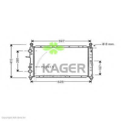 KAGER 312075 Радіатор, охолодження двигуна